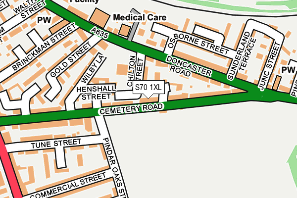 S70 1XL map - OS OpenMap – Local (Ordnance Survey) S70 1XL map - OS OpenMap – Local (Ordnance Survey)