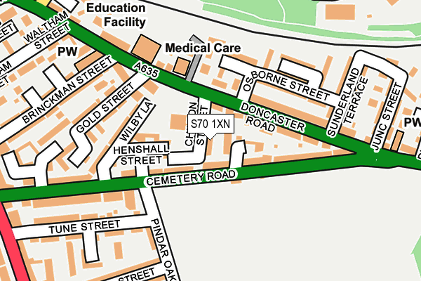 S70 1XN map - OS OpenMap – Local (Ordnance Survey) S70 1XN map - OS OpenMap – Local (Ordnance Survey)