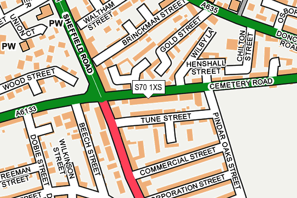 S70 1XS map - OS OpenMap – Local (Ordnance Survey) S70 1XS map - OS OpenMap – Local (Ordnance Survey)
