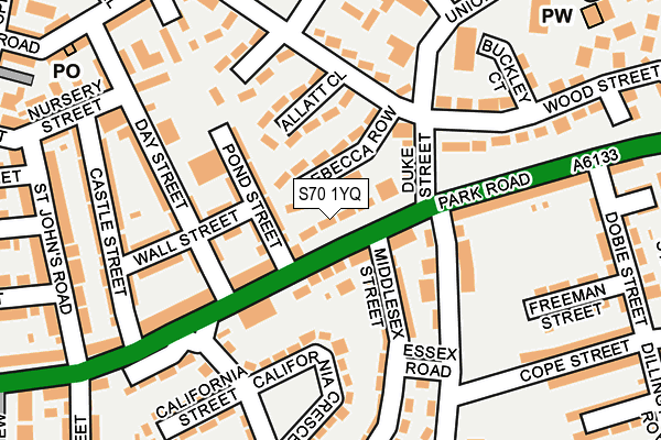 S70 1YQ map - OS OpenMap – Local (Ordnance Survey) S70 1YQ map - OS OpenMap – Local (Ordnance Survey)