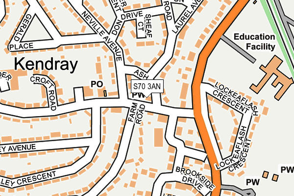 S70 3AN map - OS OpenMap – Local (Ordnance Survey) S70 3AN map - OS OpenMap – Local (Ordnance Survey)