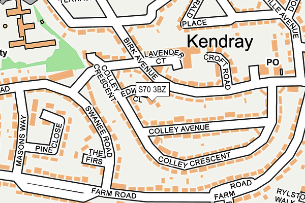 S70 3BZ map - OS OpenMap – Local (Ordnance Survey) S70 3BZ map - OS OpenMap – Local (Ordnance Survey)
