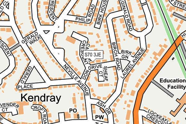 S70 3JE map - OS OpenMap – Local (Ordnance Survey) S70 3JE map - OS OpenMap – Local (Ordnance Survey)