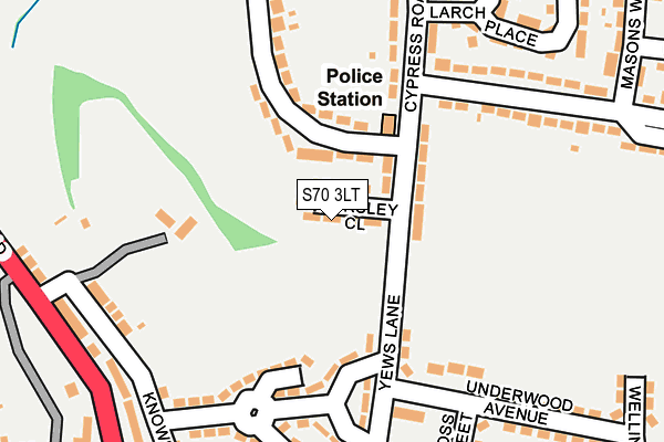 S70 3LT map - OS OpenMap – Local (Ordnance Survey) S70 3LT map - OS OpenMap – Local (Ordnance Survey)