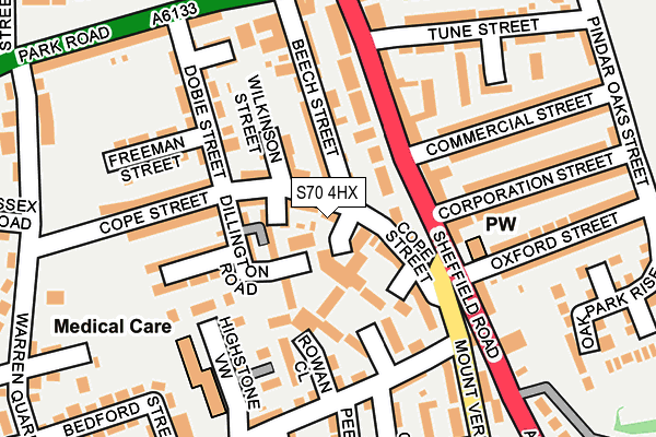 S70 4HX map - OS OpenMap – Local (Ordnance Survey) S70 4HX map - OS OpenMap – Local (Ordnance Survey)