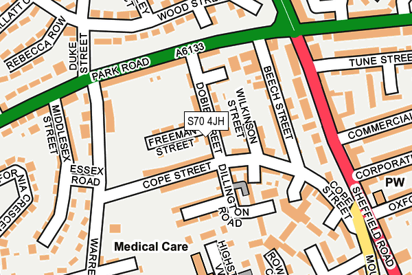 S70 4JH map - OS OpenMap – Local (Ordnance Survey) S70 4JH map - OS OpenMap – Local (Ordnance Survey)