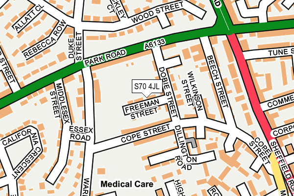 S70 4JL map - OS OpenMap – Local (Ordnance Survey) S70 4JL map - OS OpenMap – Local (Ordnance Survey)
