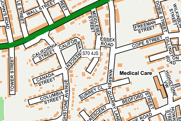 S70 4JS map - OS OpenMap – Local (Ordnance Survey) S70 4JS map - OS OpenMap – Local (Ordnance Survey)