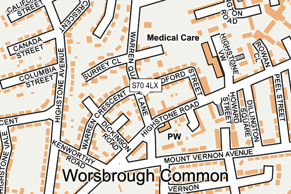 S70 4LX map - OS OpenMap – Local (Ordnance Survey) S70 4LX map - OS OpenMap – Local (Ordnance Survey)