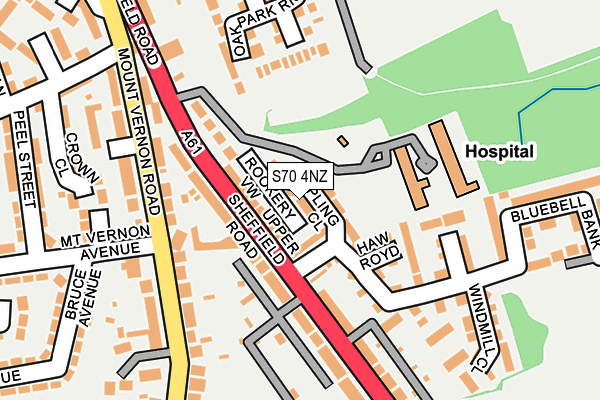 S70 4NZ map - OS OpenMap – Local (Ordnance Survey) S70 4NZ map - OS OpenMap – Local (Ordnance Survey)