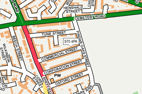 S70 4PA map - OS OpenMap – Local (Ordnance Survey) S70 4PA map - OS OpenMap – Local (Ordnance Survey)