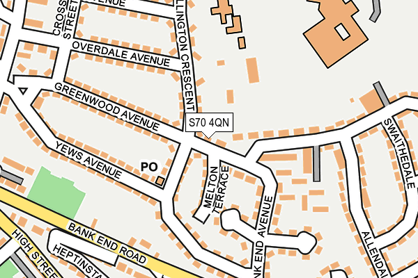 S70 4QN map - OS OpenMap – Local (Ordnance Survey) S70 4QN map - OS OpenMap – Local (Ordnance Survey)