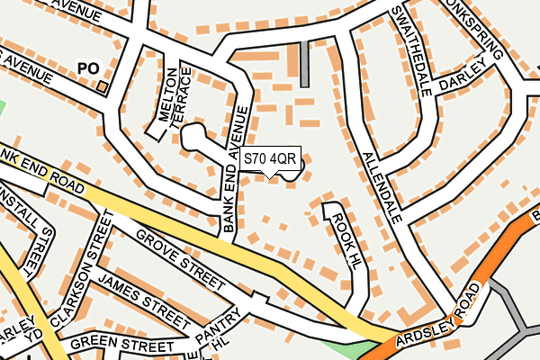 S70 4QR map - OS OpenMap – Local (Ordnance Survey) S70 4QR map - OS OpenMap – Local (Ordnance Survey)
