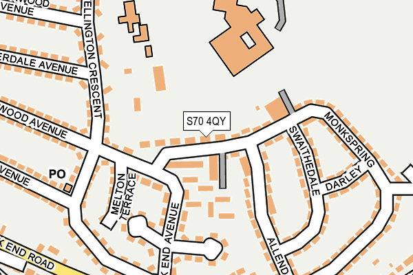 S70 4QY map - OS OpenMap – Local (Ordnance Survey)