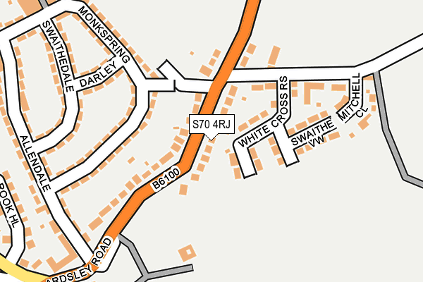 S70 4RJ map - OS OpenMap – Local (Ordnance Survey) S70 4RJ map - OS OpenMap – Local (Ordnance Survey)