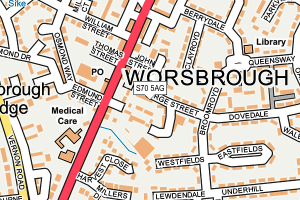 S70 5AG map - OS OpenMap – Local (Ordnance Survey) S70 5AG map - OS OpenMap – Local (Ordnance Survey)