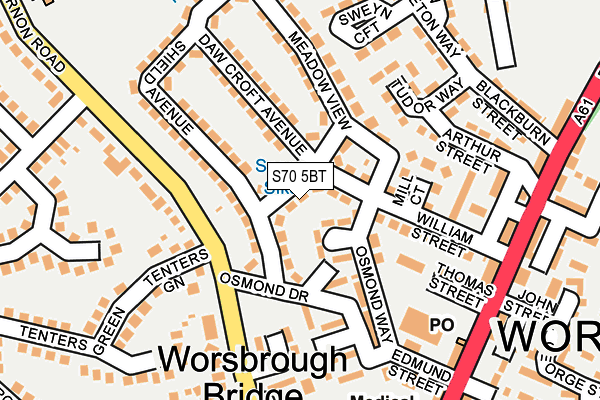 S70 5BT map - OS OpenMap – Local (Ordnance Survey) S70 5BT map - OS OpenMap – Local (Ordnance Survey)