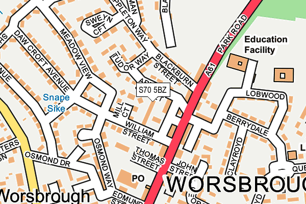 S70 5BZ map - OS OpenMap – Local (Ordnance Survey) S70 5BZ map - OS OpenMap – Local (Ordnance Survey)