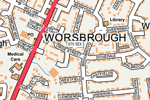 S70 5EX map - OS OpenMap – Local (Ordnance Survey) S70 5EX map - OS OpenMap – Local (Ordnance Survey)