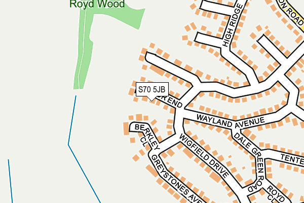 S70 5JB map - OS OpenMap – Local (Ordnance Survey) S70 5JB map - OS OpenMap – Local (Ordnance Survey)