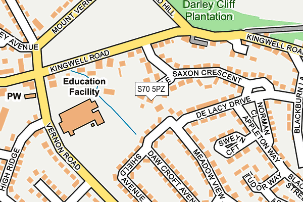 S70 5PZ map - OS OpenMap – Local (Ordnance Survey) S70 5PZ map - OS OpenMap – Local (Ordnance Survey)