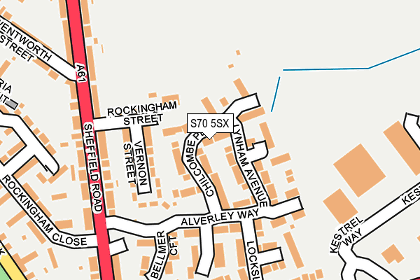 S70 5SX map - OS OpenMap – Local (Ordnance Survey) S70 5SX map - OS OpenMap – Local (Ordnance Survey)