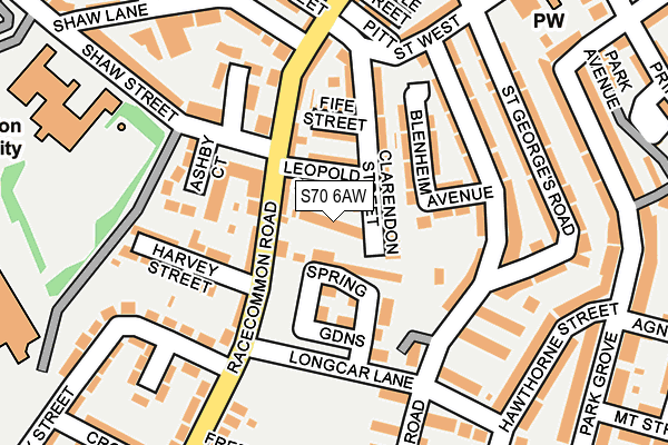 S70 6AW map - OS OpenMap – Local (Ordnance Survey) S70 6AW map - OS OpenMap – Local (Ordnance Survey)