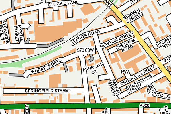S70 6BW map - OS OpenMap – Local (Ordnance Survey) S70 6BW map - OS OpenMap – Local (Ordnance Survey)