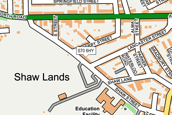 S70 6HY map - OS OpenMap – Local (Ordnance Survey)