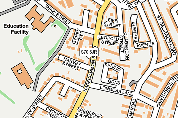 S70 6JR map - OS OpenMap – Local (Ordnance Survey) S70 6JR map - OS OpenMap – Local (Ordnance Survey)
