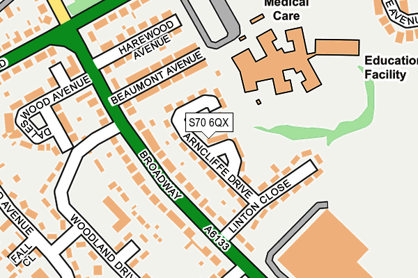 S70 6QX map - OS OpenMap – Local (Ordnance Survey) S70 6QX map - OS OpenMap – Local (Ordnance Survey)