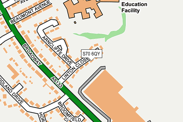 S70 6QY map - OS OpenMap – Local (Ordnance Survey)