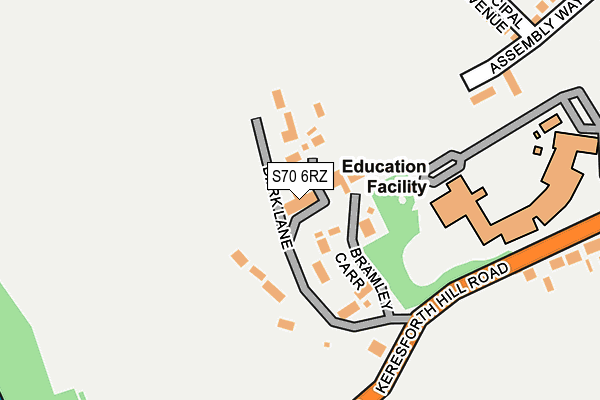 S70 6RZ map - OS OpenMap – Local (Ordnance Survey)