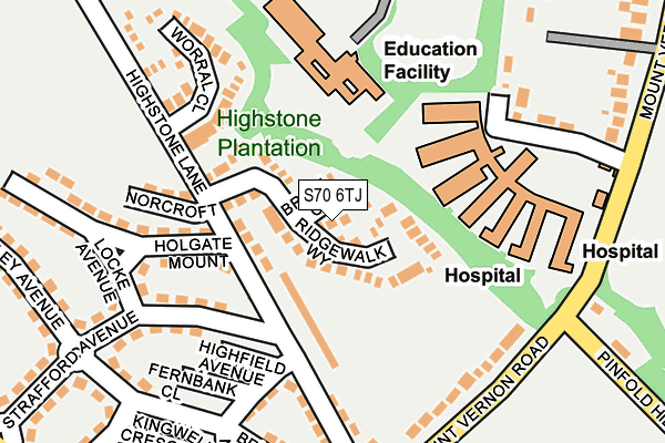 S70 6TJ map - OS OpenMap – Local (Ordnance Survey)