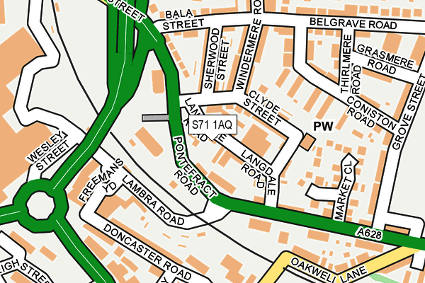 S71 1AQ map - OS OpenMap – Local (Ordnance Survey) S71 1AQ map - OS OpenMap – Local (Ordnance Survey)