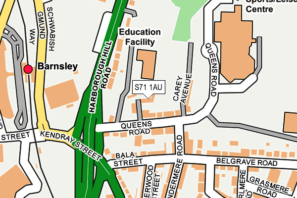 S71 1AU map - OS OpenMap – Local (Ordnance Survey) S71 1AU map - OS OpenMap – Local (Ordnance Survey)