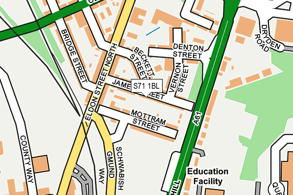 S71 1BL map - OS OpenMap – Local (Ordnance Survey) S71 1BL map - OS OpenMap – Local (Ordnance Survey)