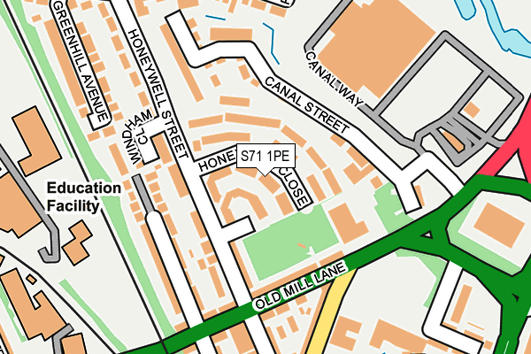 S71 1PE map - OS OpenMap – Local (Ordnance Survey) S71 1PE map - OS OpenMap – Local (Ordnance Survey)