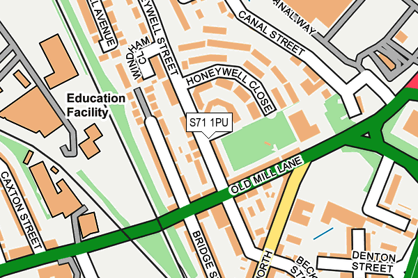 S71 1PU map - OS OpenMap – Local (Ordnance Survey) S71 1PU map - OS OpenMap – Local (Ordnance Survey)