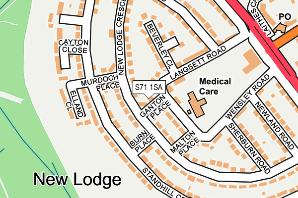 S71 1SA map - OS OpenMap – Local (Ordnance Survey) S71 1SA map - OS OpenMap – Local (Ordnance Survey)