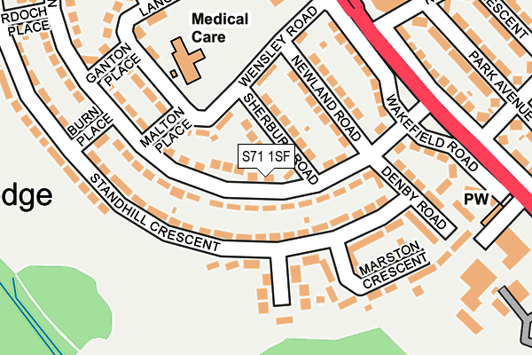 S71 1SF map - OS OpenMap – Local (Ordnance Survey) S71 1SF map - OS OpenMap – Local (Ordnance Survey)