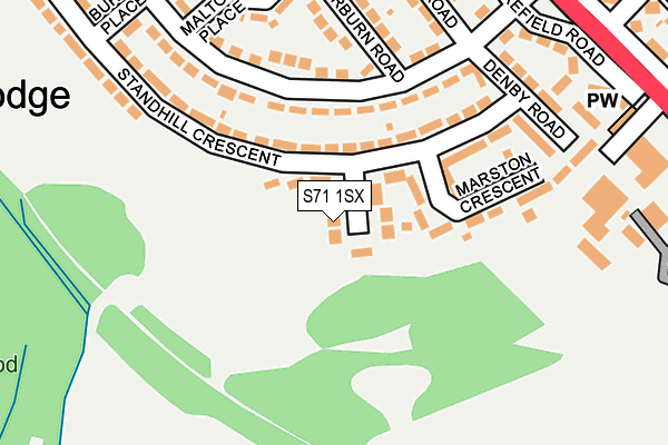 S71 1SX map - OS OpenMap – Local (Ordnance Survey) S71 1SX map - OS OpenMap – Local (Ordnance Survey)