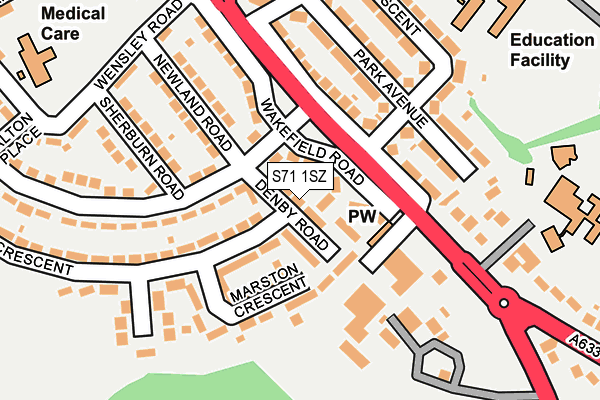 S71 1SZ map - OS OpenMap – Local (Ordnance Survey) S71 1SZ map - OS OpenMap – Local (Ordnance Survey)