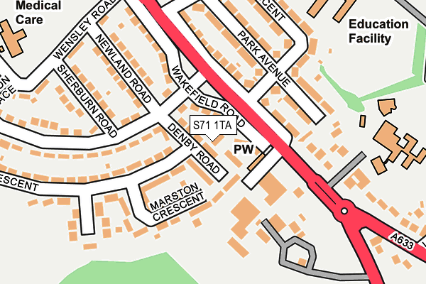 S71 1TA map - OS OpenMap – Local (Ordnance Survey) S71 1TA map - OS OpenMap – Local (Ordnance Survey)