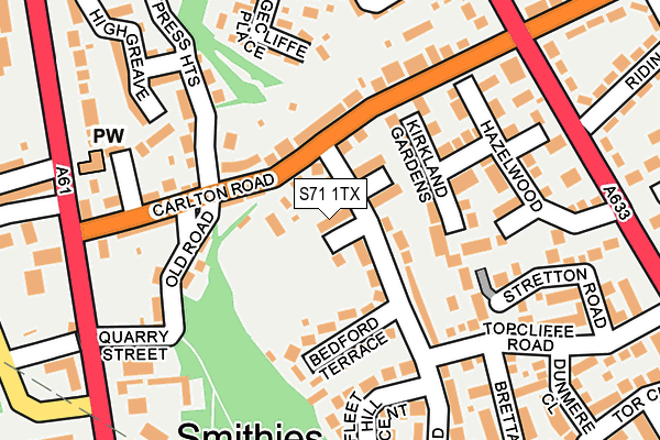 S71 1TX map - OS OpenMap – Local (Ordnance Survey) S71 1TX map - OS OpenMap – Local (Ordnance Survey)
