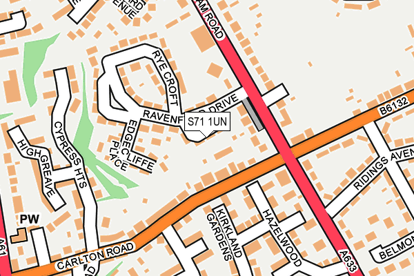 S71 1UN map - OS OpenMap – Local (Ordnance Survey) S71 1UN map - OS OpenMap – Local (Ordnance Survey)