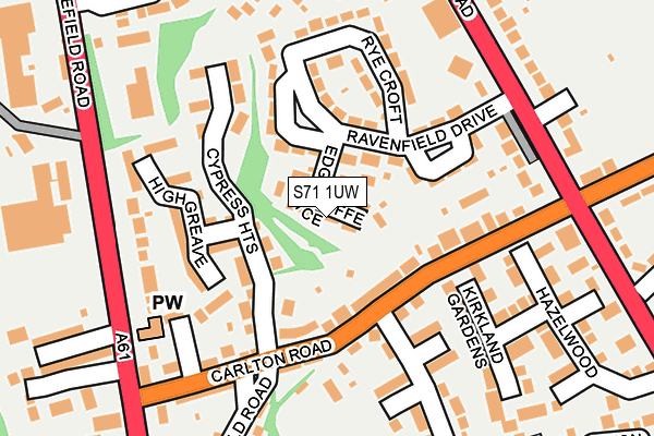 S71 1UW map - OS OpenMap – Local (Ordnance Survey) S71 1UW map - OS OpenMap – Local (Ordnance Survey)
