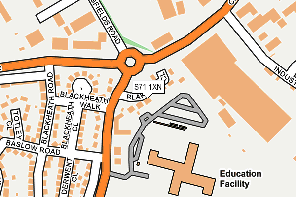 S71 1XN map - OS OpenMap – Local (Ordnance Survey) S71 1XN map - OS OpenMap – Local (Ordnance Survey)