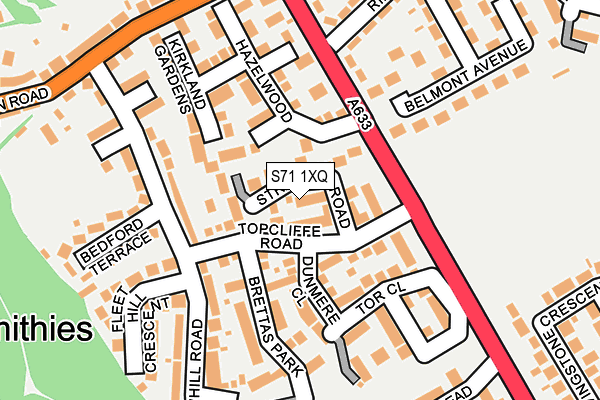S71 1XQ map - OS OpenMap – Local (Ordnance Survey) S71 1XQ map - OS OpenMap – Local (Ordnance Survey)
