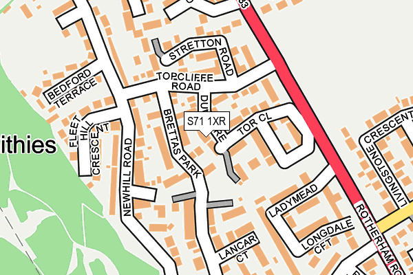 S71 1XR map - OS OpenMap – Local (Ordnance Survey) S71 1XR map - OS OpenMap – Local (Ordnance Survey)